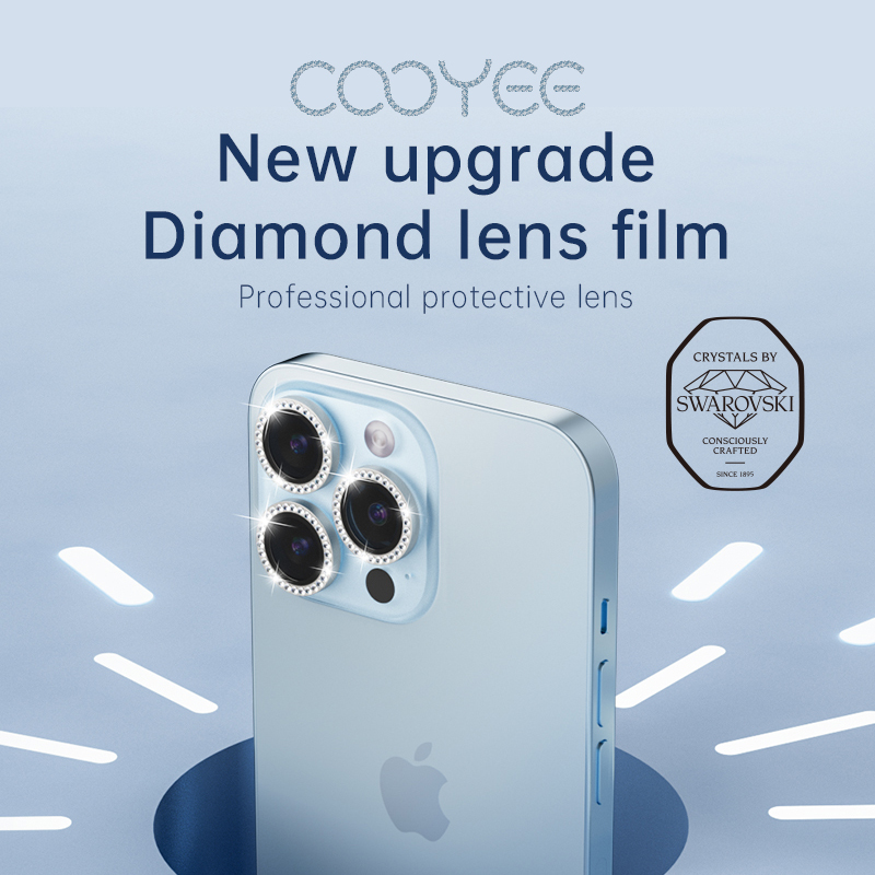 New Fashion Using SWAROVSKI Diamonds Scratch Resistant Tempered Glass IPhone Camera Lens Protector