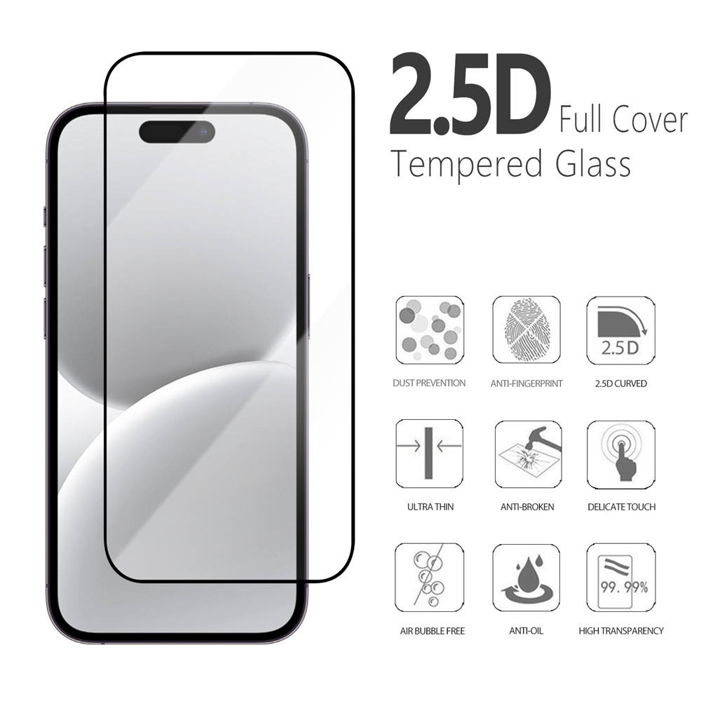 Wholesale For iPhone 16/16 Pro Tempered Glass Screen Protector Explosion-Proof Silk Screen Printing Full Cover